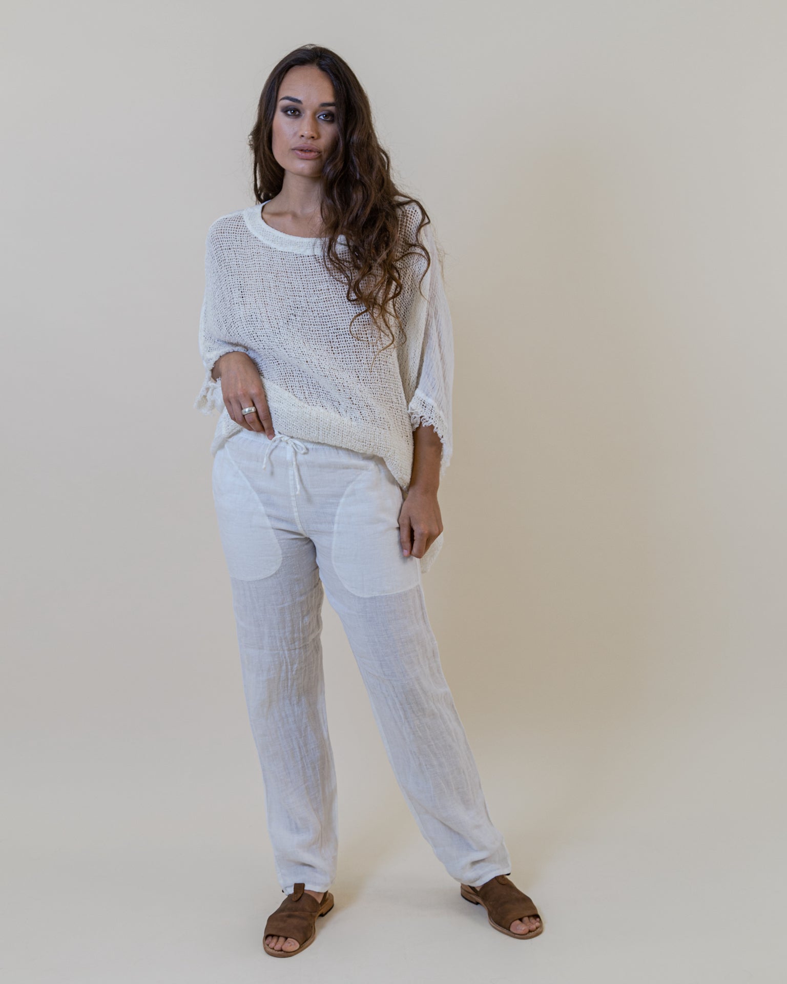 La Bottega di Brunella Top Maglia Corsara - Campagna latte - LUXAMORE -Tops-La Bottega di Brunella Maglia Corsara Latte – handcrafted linen tops made in Italy. Ethically woven with natural fibers. Explore La Bottega di Brunella’s linen tops today.