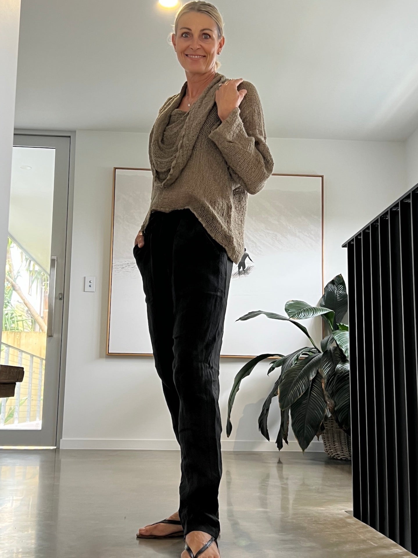 La Bottega di Brunella Top Maglia Delusa - Campagna Fossil - LUXAMORE -Tops-La Bottega di Brunella Maglia Delusa - Campagna linen top garments, designed and handcrafted in Italy. Shop La Bottega di Brunella Linen at Luxamore.