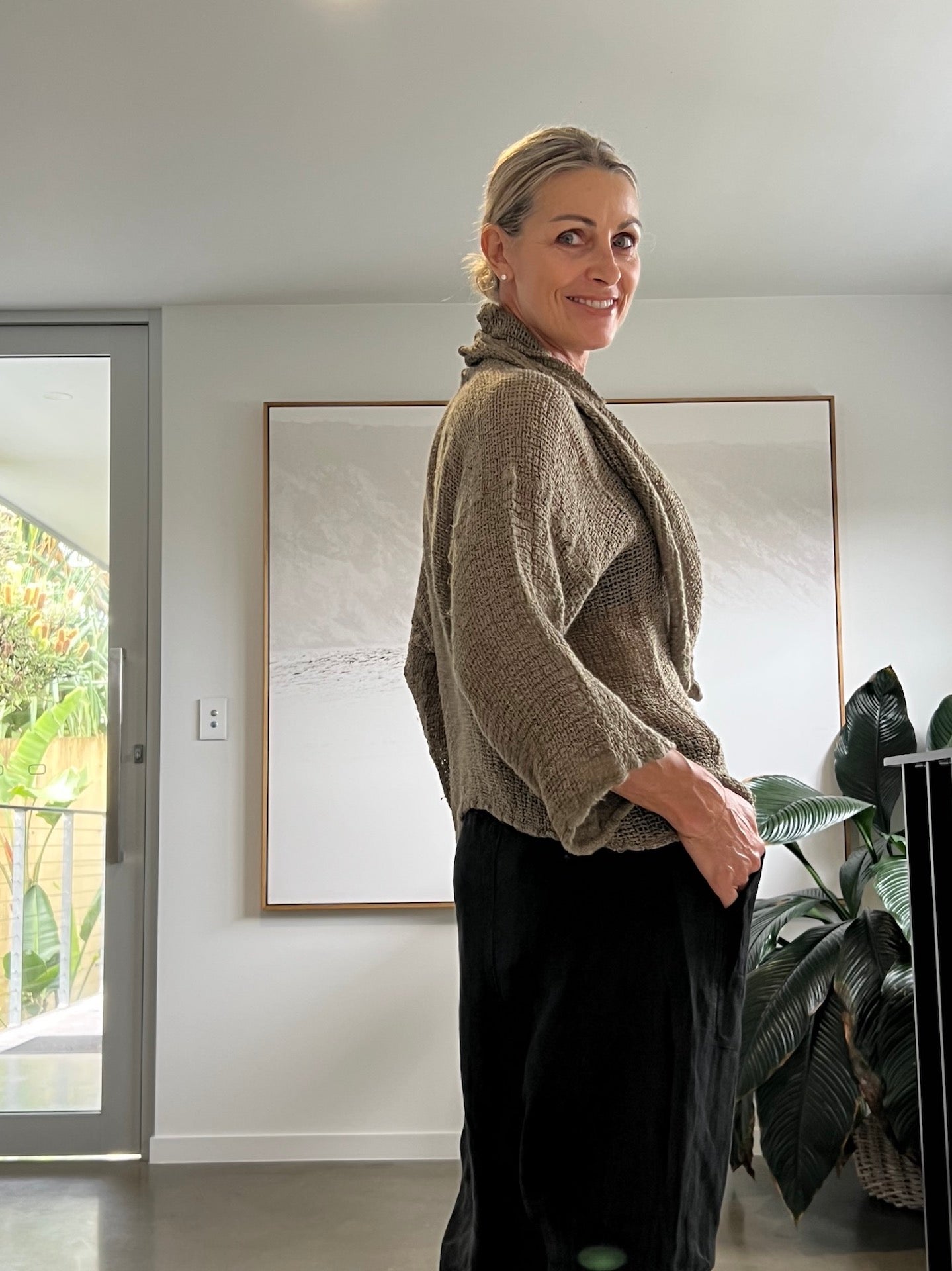 La Bottega di Brunella Top Maglia Delusa - Campagna Fossil - LUXAMORE -Tops-La Bottega di Brunella Maglia Delusa - Campagna linen top garments, designed and handcrafted in Italy. Shop La Bottega di Brunella Linen at Luxamore.