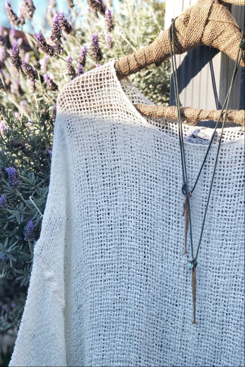 La Bottega di Brunella Top Maglia Europa - Campagna Latte - LUXAMORE -Tops-La Bottega di Brunella Maglia Europa - Campagna linen top garments, designed and handcrafted in Italy. Shop La Bottega di Brunella Linen at Luxamore.