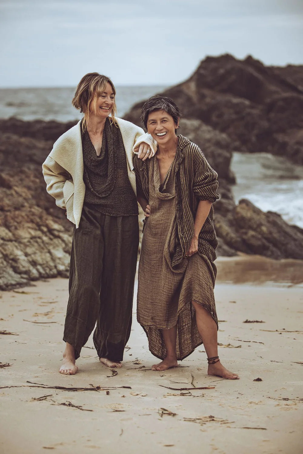 La Bottega di Brunella VESTITO FIRENZE - Increspato - Chocolate worn by model sustainably made in italy AW26 LUXAMORE  