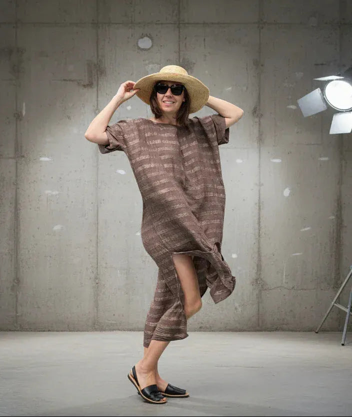 women wearing La Bottega di Brunella VESTITO WOW - Riga Luxor Carrubo Dress LUXAMORE 