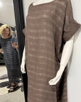 Woman Wearing La Bottega di Brunella VESTITO WOW - Riga Luxor linen dress LUXAMORE 