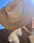 La Bottega di Brunella Linen Dress Fausta Garzata - Chocolate - LUXAMORE -Dress-