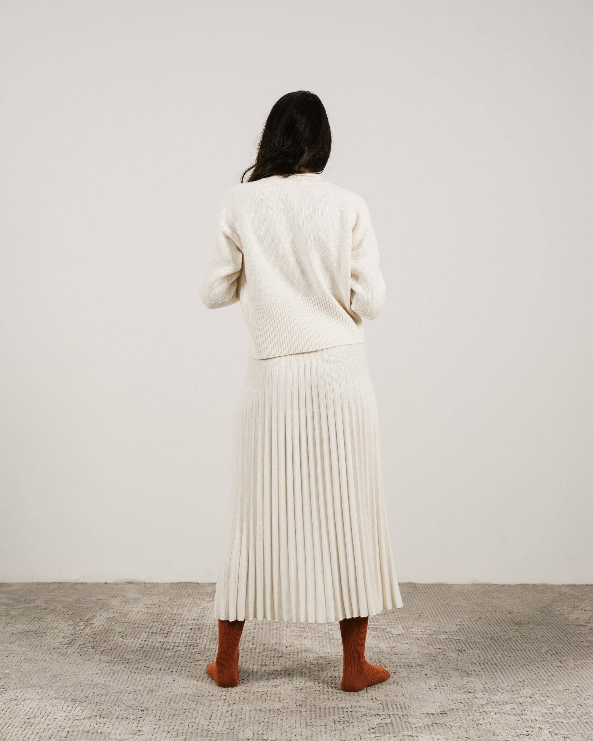 Lemme blend cashmere pleated skirts Caramello