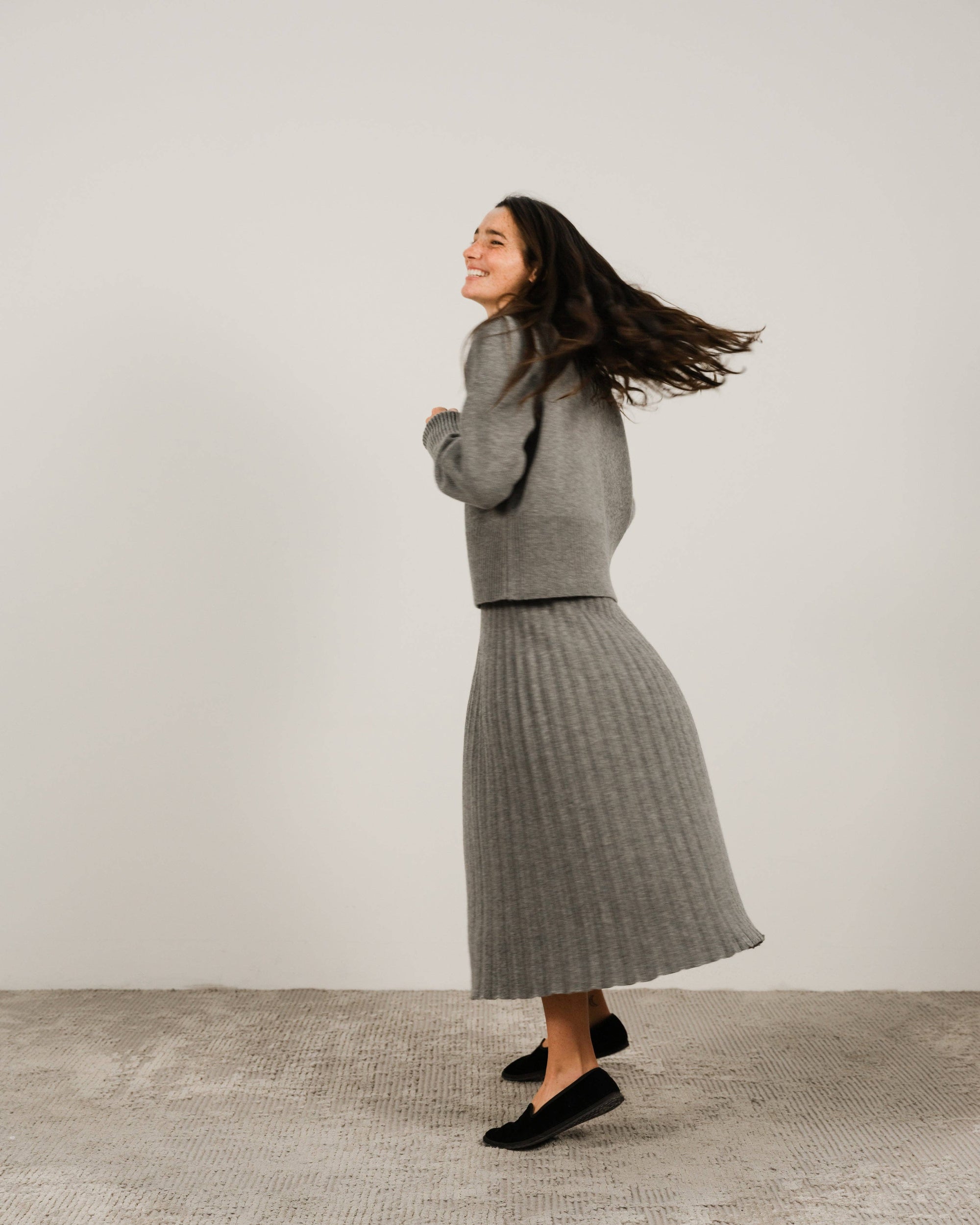 Lemme blend cashmere pleated skirts Caramello