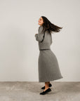 Lemme blend cashmere pleated skirts Caramello