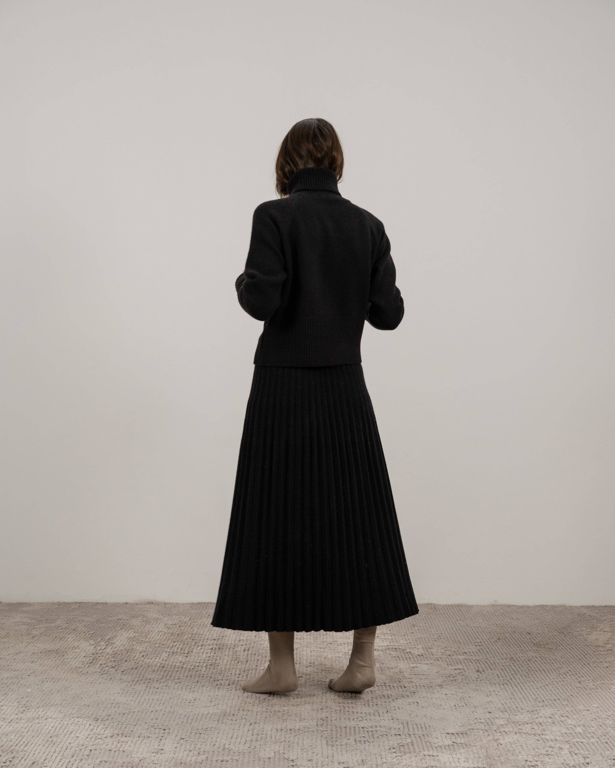 Lemme blend cashmere pleated skirts Caramello