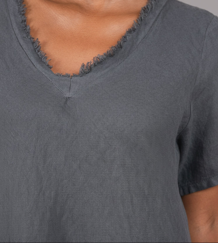 Woman Wearing Linen Dress Maxi Bias Cut Made in Italy - Khaki - One size - Dress LUXAMORE