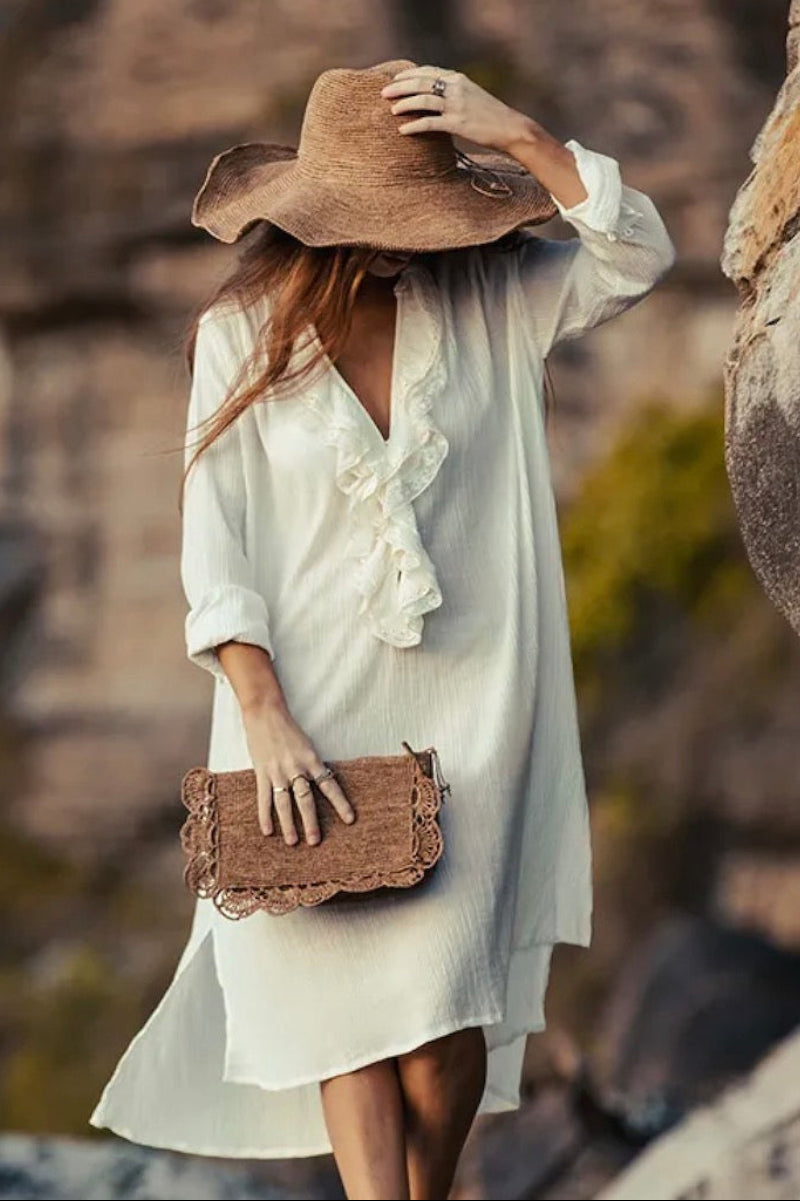 Woman Wearing Made in Mada Hat AZIZ - hat LUXAMORE