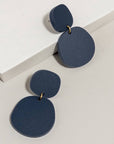 Mingled Boulder Statement Dangle Earrings - Dark Blue - LUXAMORE -Earings