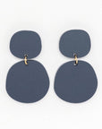 Mingled Boulder Statement Dangle Earrings - Dark Blue - LUXAMORE -Earings