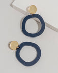 Mingled Charlie Dark Blue Dangle Earrings - LUXAMORE -Earings