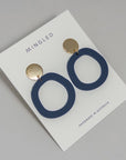 Mingled Charlie Dark Blue Dangle Earrings - LUXAMORE -Earings