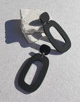Mingled  Riley Matte Black Statement Earrings