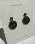 Mingled RADIANCE | Minimalist Gold and Black Dangle Earrings - LUXAMORE -Earings