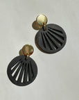 Mingled RADIANCE | Minimalist Gold and Black Dangle Earrings - LUXAMORE -Earings