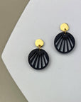 Mingled RADIANCE | Minimalist Gold and Black Dangle Earrings - LUXAMORE -Earings