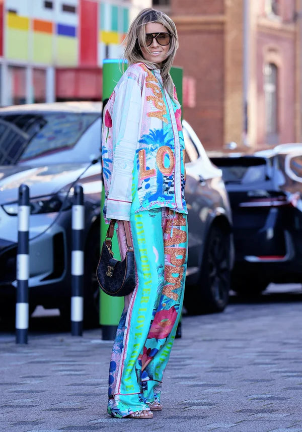 Miss Goodlife Love Palace blouse featuring one of a kind print. LUXAMORE
