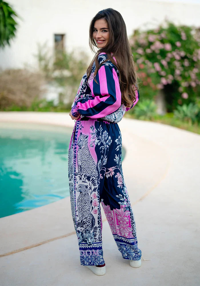 Miss Goodlife Freedom Blouse Made in Italy worn by model in natural setting LUXAMORE 