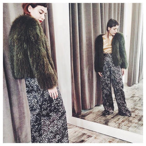 Mode & Affaire Exotique Fur Jacket In Forrest