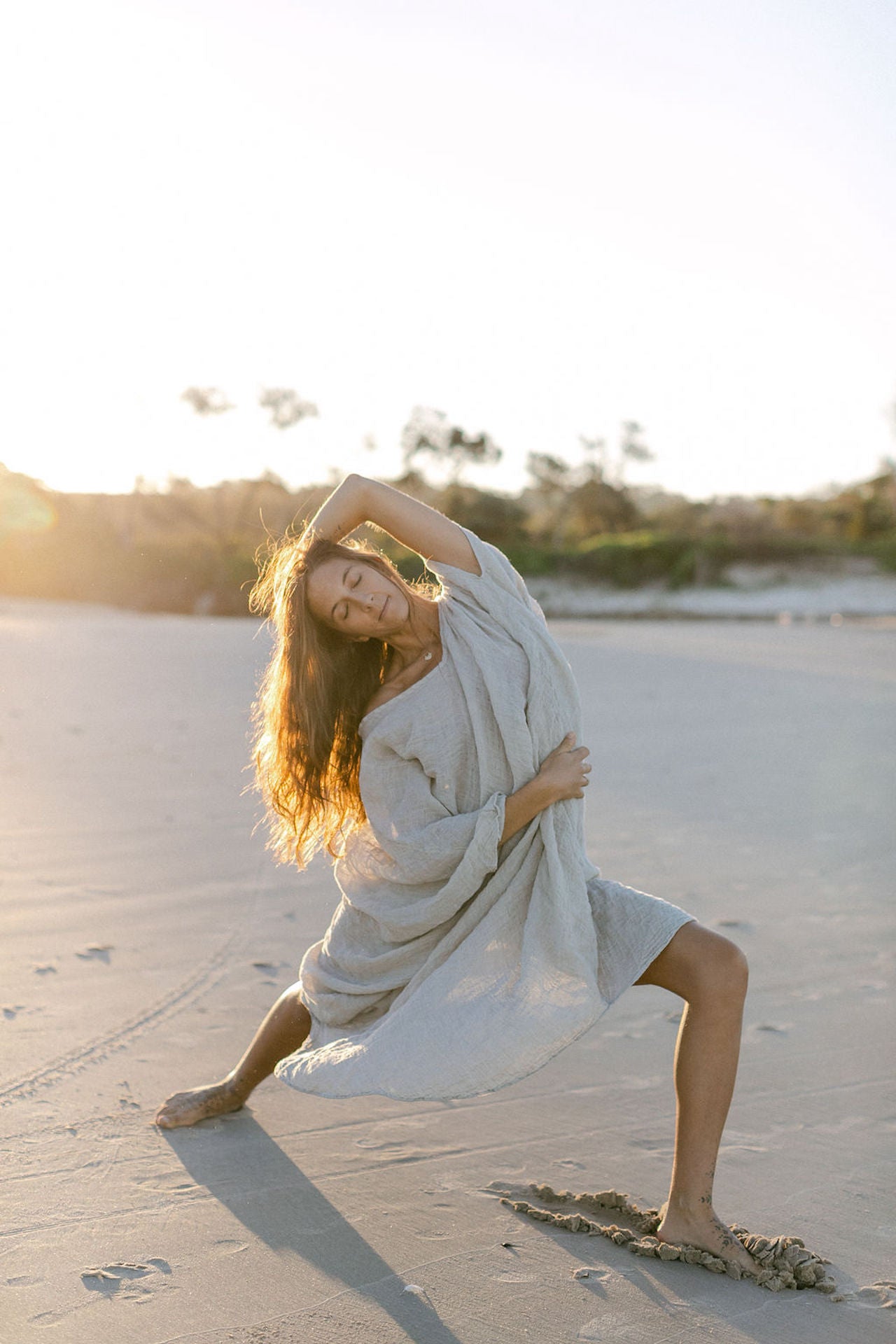 Pre Order La Bottega di Brunella Linen Dress Vestito Fausta Garzata - Natural - LUXAMORE -Dress-La Bottega di Brunella Vestito Fausta Naturale linen dress, designed and handcrafted in Italy. Made by artisans that embodies luxury shop La Bottega di Brunella