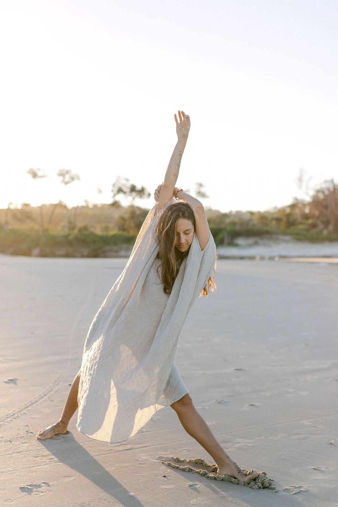Pre Order La Bottega di Brunella Linen Dress Vestito Fausta Garzata - Natural - LUXAMORE -Dress-La Bottega di Brunella Vestito Fausta Naturale linen dress, designed and handcrafted in Italy. Made by artisans that embodies luxury shop La Bottega di Brunella