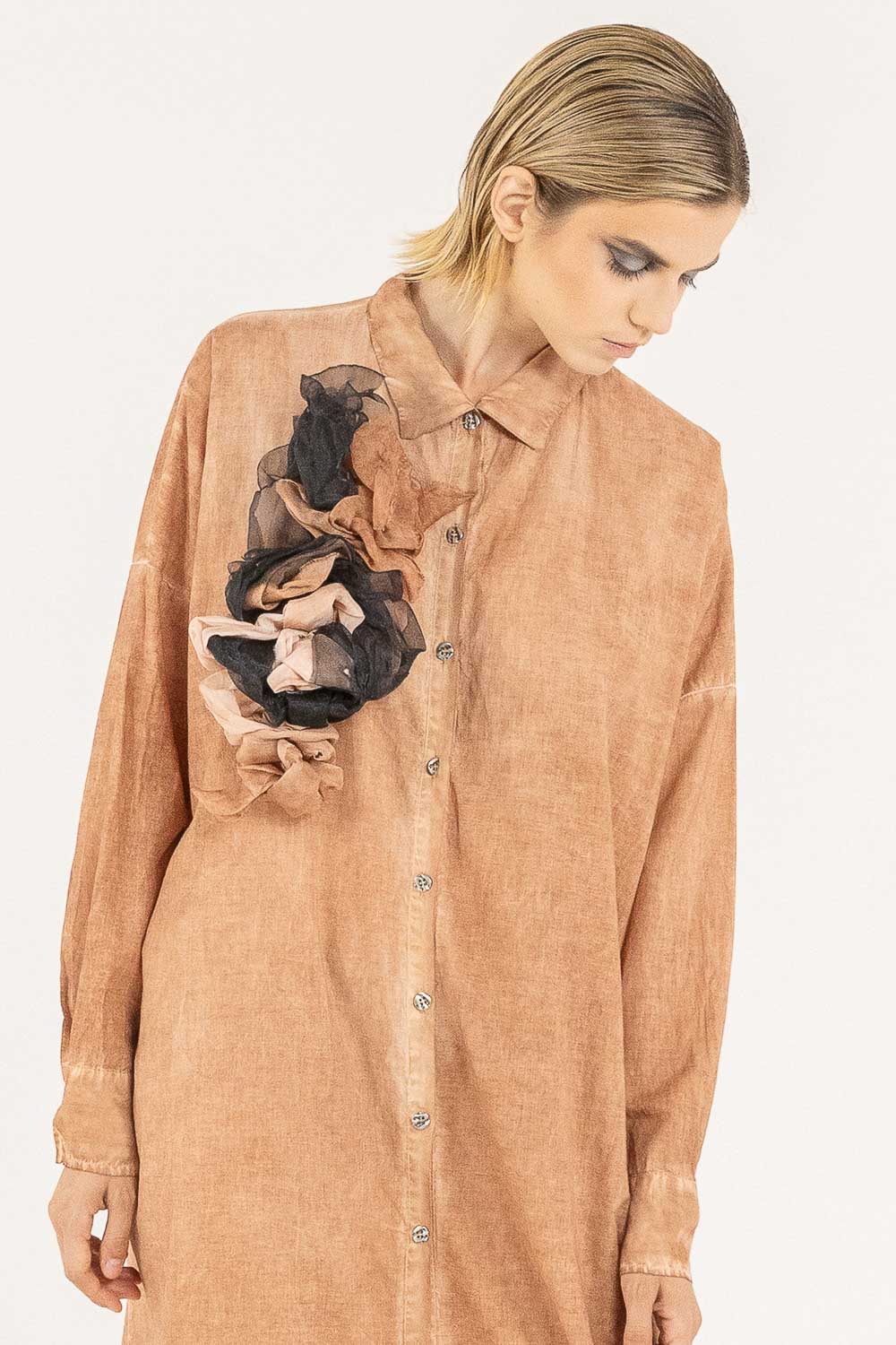 Sanctamuerte Dress worn by model in natural setting LUXAMORE 