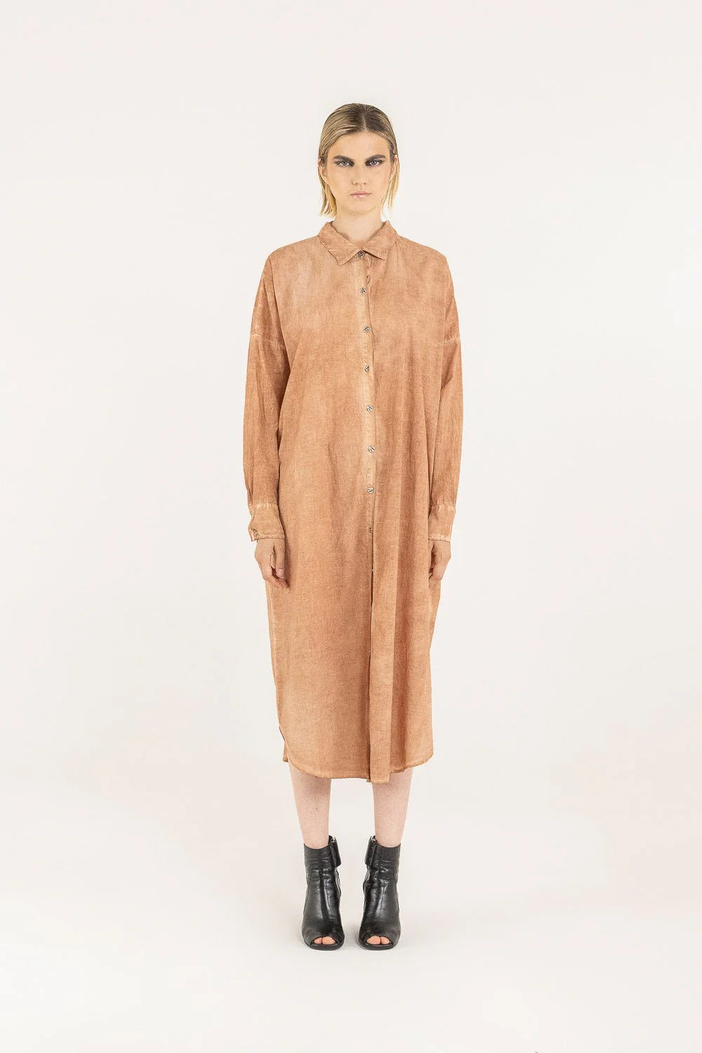 Sanctamuerte Dress worn by model in natural setting LUXAMORE 