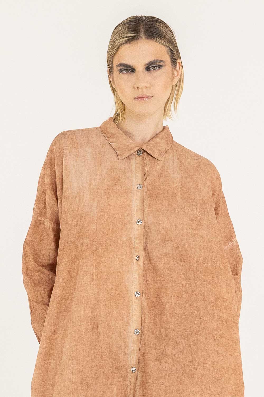 Sanctamuerte Long Shirt Dress Starfish Orange LUXAMORE  