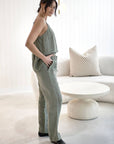 Wide Leg Linen Pant - Pistachio: Pistachio / XL