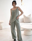Wide Leg Linen Pant - Pistachio: Pistachio / XL