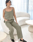 Wide Leg Linen Pant - Pistachio: Pistachio / XL