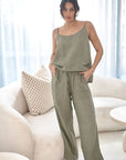 Wide Leg Linen Pant - Pistachio: Pistachio / XL