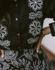 Boho Verona Black & White Embroidered Shirt