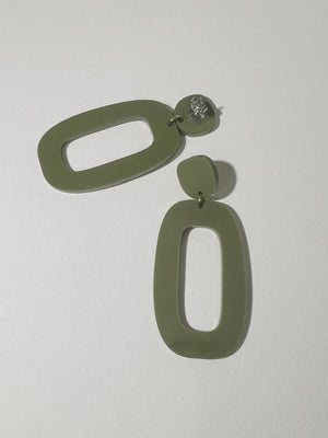 Mingled RILEY Dangle Earrings in Olive Green