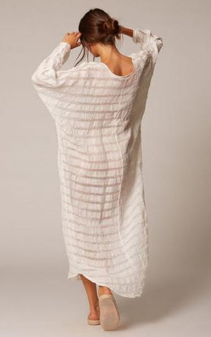 Estilo Emporio Neve Dress - Natural White Stripe - LUXAMORE AUSTRALIA