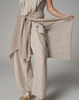 Estillo Emporio Papillion Jumpsuit - Panna White - LUXAMORE -Jumpsuits-100% Linen, exclusively made in Positano for Estilo Emporio. The Papillion Jumpsuit is a low maintenance design with a luxe feel, featuring a slight crop leg silhouette and a bust overlay flattering for all shapes and size. Colour Panna White Size Small L4046