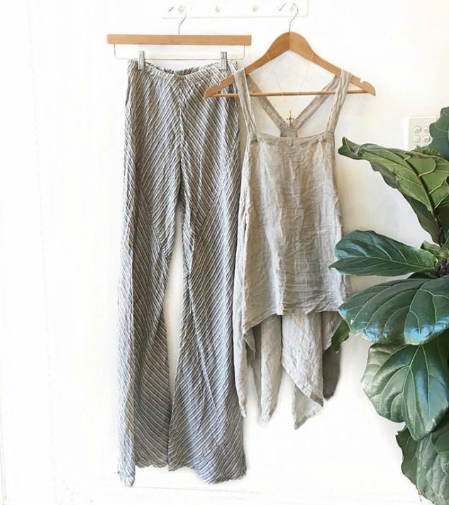 Estilo Emporio Aquilita Top - Ceilo Stripe - LUXAMORE -Tops-Estilo Emporio Aquilita Top features square cut front with straps that meet at V in the back for a breezy, relaxed fit. Shop Estilo Emporio Tops at Luxamore.