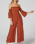 Estilo Emporio Tropez Pant - Rust - LUXAMORE -Pants-Estilo Emporio Tropez Pant is a low maintenance design with a luxe feel featuring a slight cropped flared silhouette. Shop Estilo Emporio Pants at Luxamore.