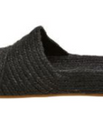Woman Wearing Estilo Emporio Woven Jute Slide - Black last pair size 38 - Shoes LUXAMORE